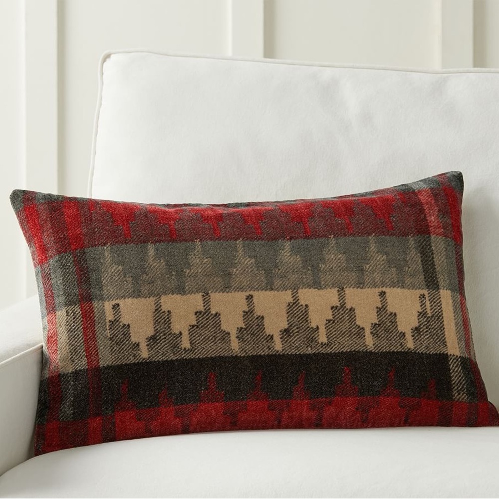 Pottery Barn Quay Printed Velvet Lumbar Pillowcase
